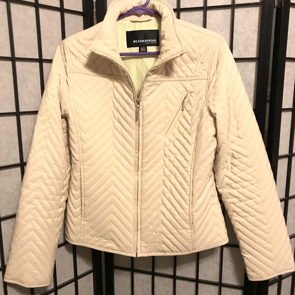 🍁WEATHERPROOF BRAND JACKET, VERSATILE FOR SPRING AND FALL🍂 - BEIGE, SIZE SMALL - Picture 1 of 9